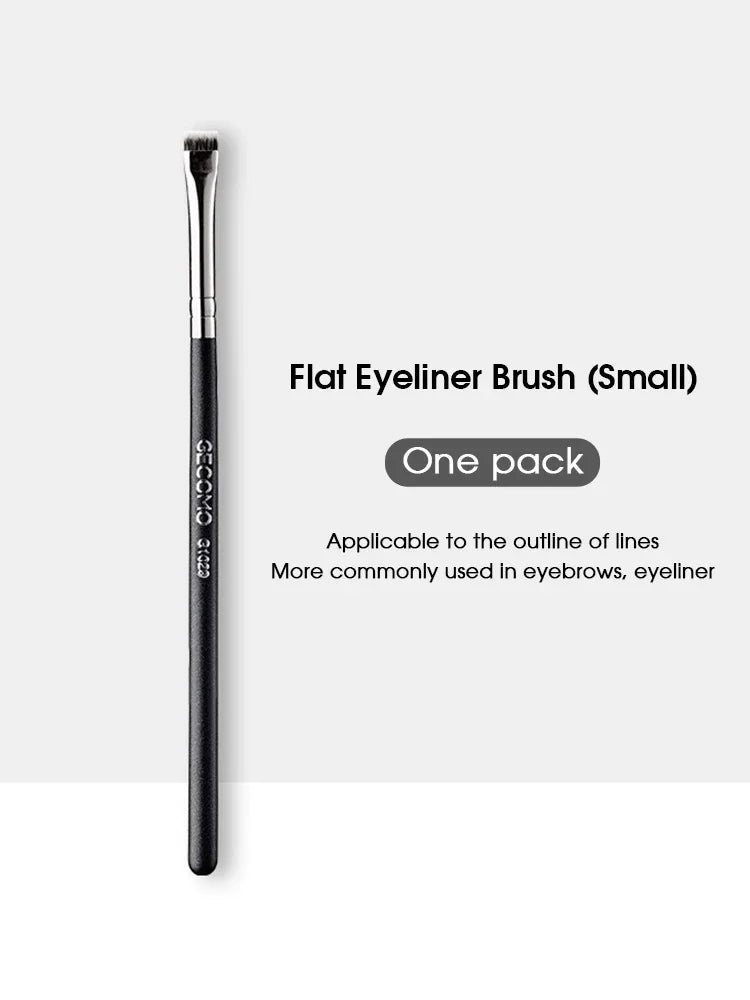 Eyebrow and Eye Makeup Brush Flat Head Circular Arc Eyeliner Brush - Multi Color Handle