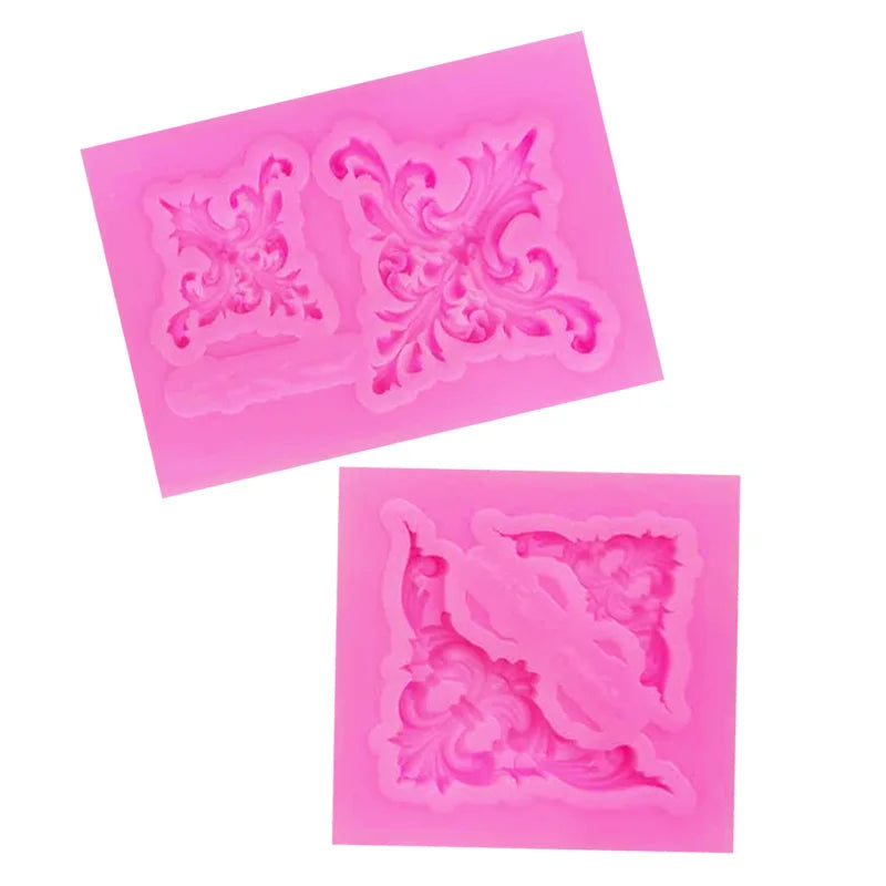 Baroque Style Lace Fondant Silicone Mold - 3D Relief Flower Decor