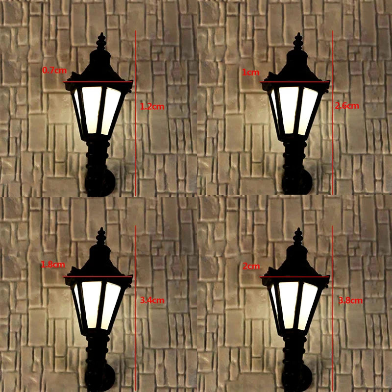 Dollhouse Wall Lamp LED Light for Miniature Garden and Room Decor - Warm White