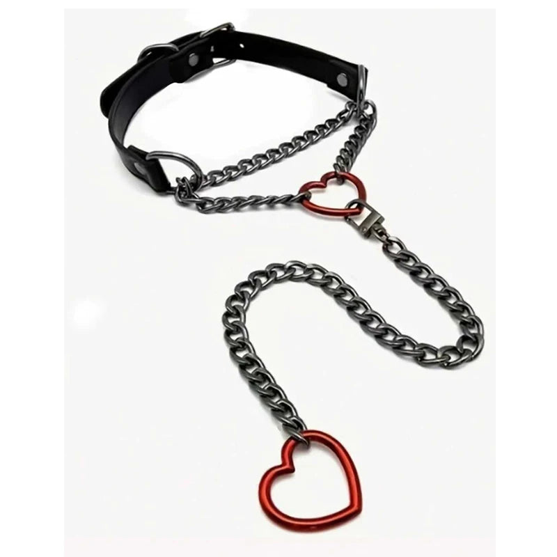 Halloween Gothic PU Leather Necklace for Parties and Costumes