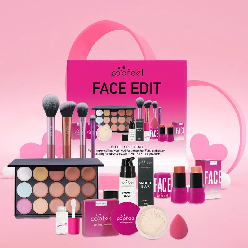 All-in-One Makeup Kit Waterproof Sweatproof Face Foundation Concealer Primer Blush