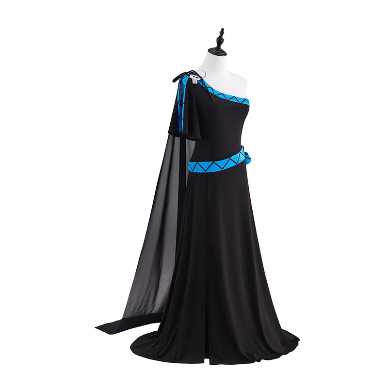Anime Hades Megara Cosplay Costume Robe Ball Gown for Women Halloween Fancy Dress
