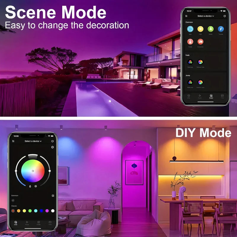 50FT RGB LED Strip Lights for Bedroom with Remote & App Control