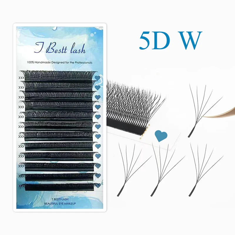 3D 5D 6D W Shape Voluminous False Eyelashes Extensions - Premade Flare Lashes
