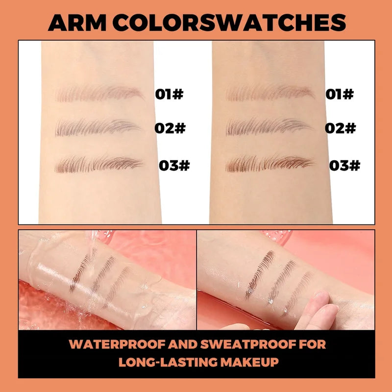 Waterproof Liquid Eyebrow Pencil & Eyeliner Pen - Smudge-Proof, Quick-Dry, Ultra-Fine