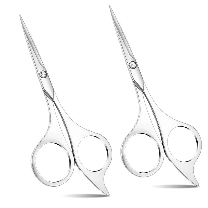 Stainless Steel Pointed Beard & Eyebrow Scissors - Sharp Makeup & Haircut Tools