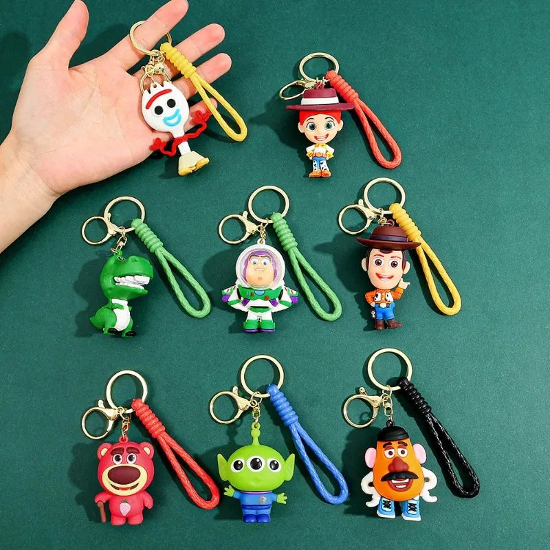 Character Keyring Set - Woody Buzz Jessie Doll Pendant for Kids