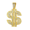 Hip Hop Dollar Pendant Necklace with Cuban Chain - Money Sign Jewelry for Men
