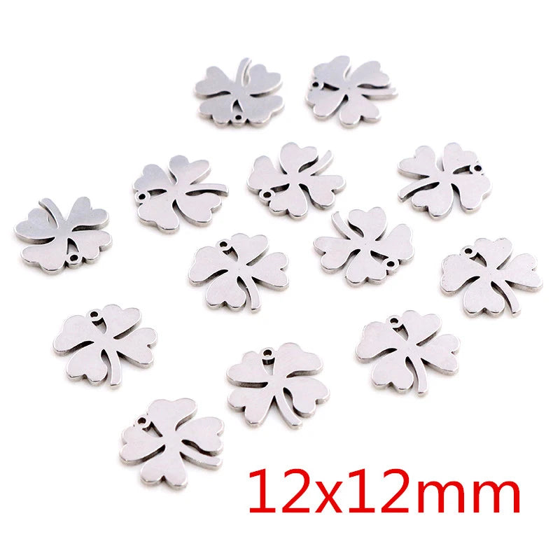30pcs Stainless Steel Charms for Jewelry Making - Elephant Moon Star Heart Pendants