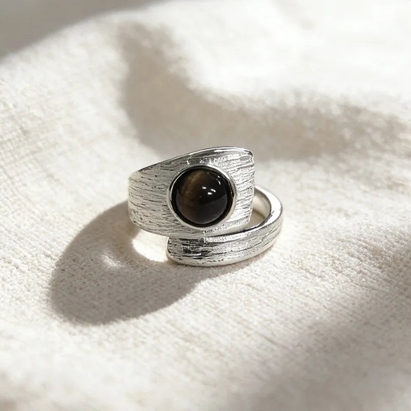 925 Sterling Silver Ring for Women Minimalist Big Stone Jewelry Gift