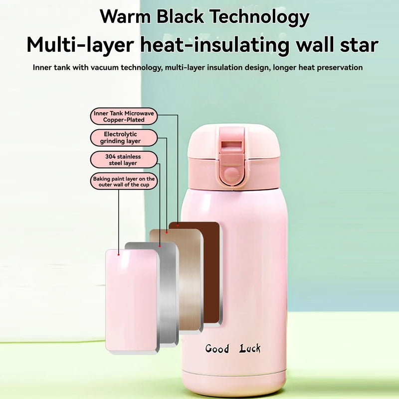 Stainless Steel Insulated Travel Water Bottle Leak-Proof Mini Thermos Cup