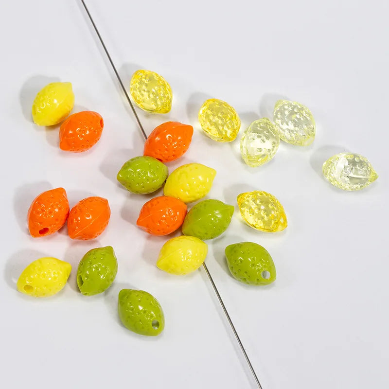 20pcs 9x14mm Acrylic Lemon Beads for Jewelry Making Charms DIY Accessories