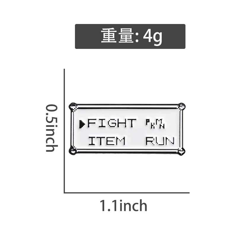Anime Game Enamel Pin Rectangular Text Brooch Badge Jewelry Gift for Friends