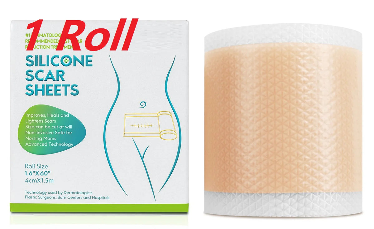 Silicone Scar Sheets Roll Set - Waterproof Breathable Self-Adhesive Skin Cover, 4 Rolls