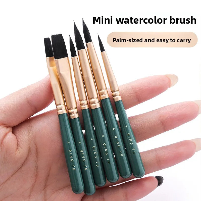 Mini Nylon Travel Paintbrush for Watercolor and Oil Painting - Art & Craft Tool