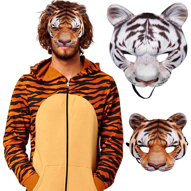 Animal Mask Half Face Costume Mask for Carnival Halloween Party Cosplay