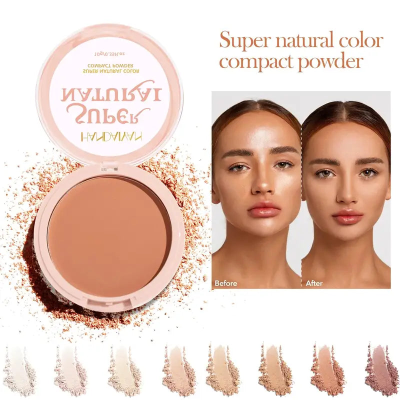 Matte Face Pressed Powder - 24H Oil Control Foundation for All Skin Types