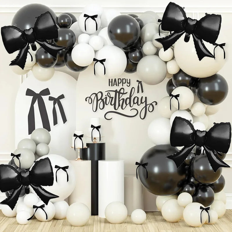 6 Pack 21-Inch Aluminum Foil Balloons with Bow Ties for Parties & Celebrations