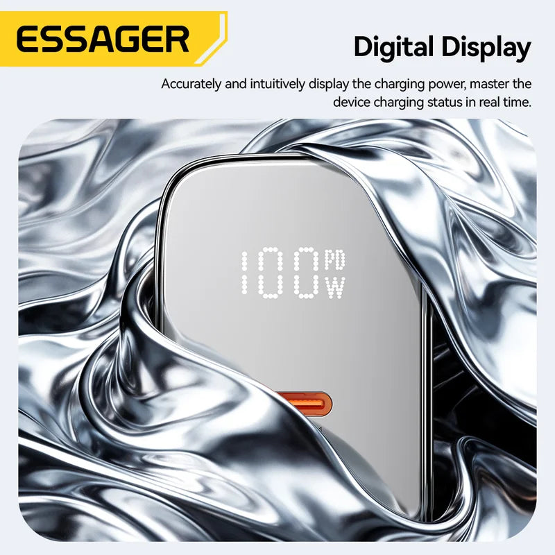 GaN USB C Fast Charger 100W Digital Display QC 4.0 PD 3.2 Universal Compatibility