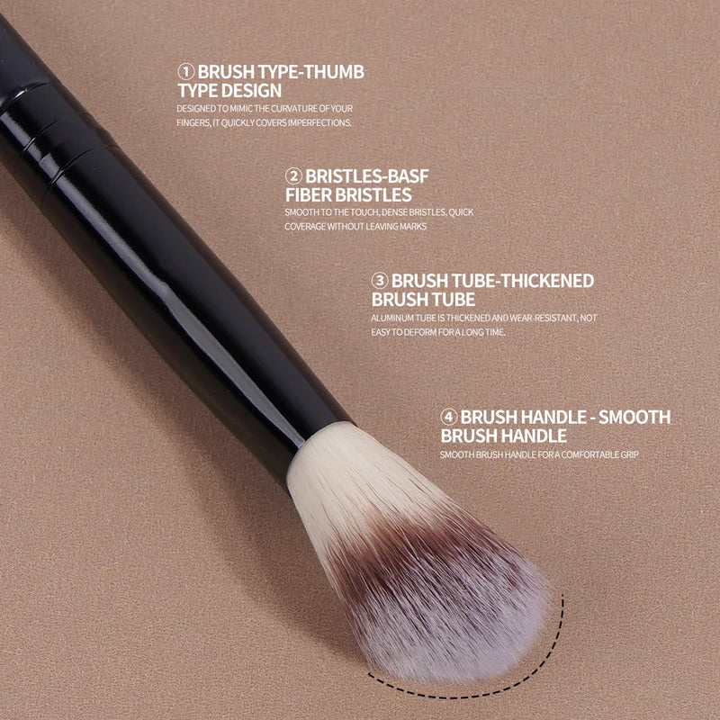 Facial Makeup Brushes Set - 5 Soft Synthetic Bristle Detail Brushes for Concealer and Cosmetics