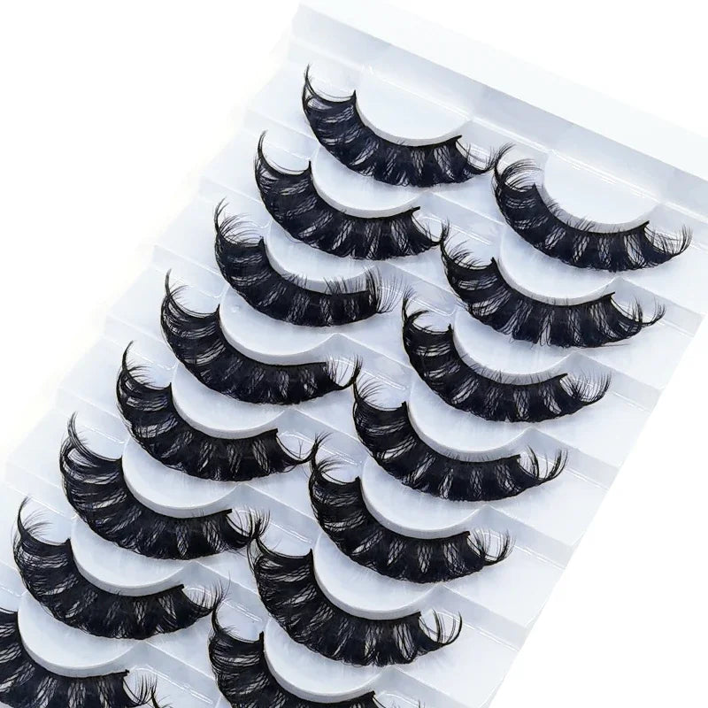 False Eyelash Sets 8 Pairs 3D Mink Natural Makeup Extensions with Multiple Colors