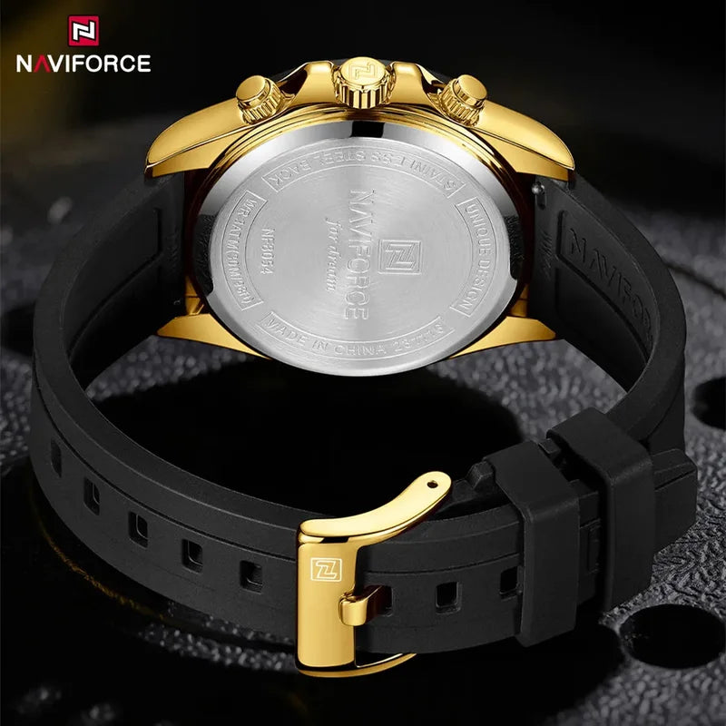 Luxury Men's Business Casual Wrist Watch Waterproof Chronograph with Silicone Strap