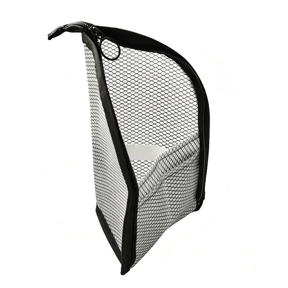 Clear Mesh Cosmetic Bag for Travel and Makeup Organization with Zipper Closure