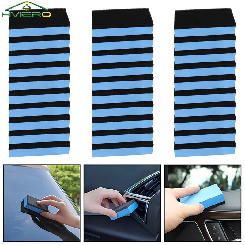 30Pcs Car Ceramic Coating Sponge Set - Nano Wax Applicator Pads for Auto Polishing