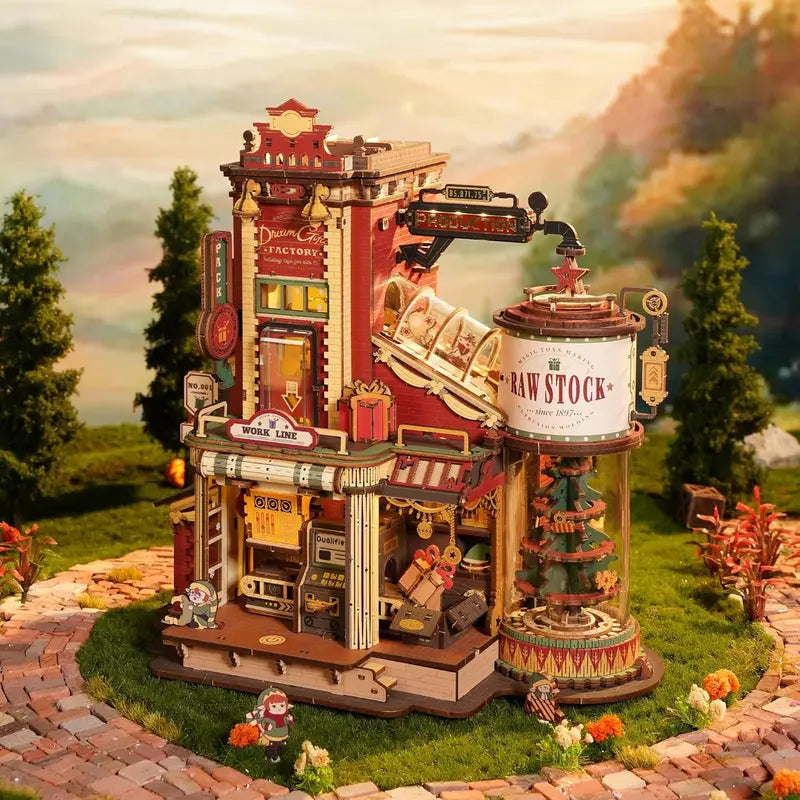 Wooden 3D Puzzle Kit Mini Dollhouse Model with Lights & Music - DIY Building Toy