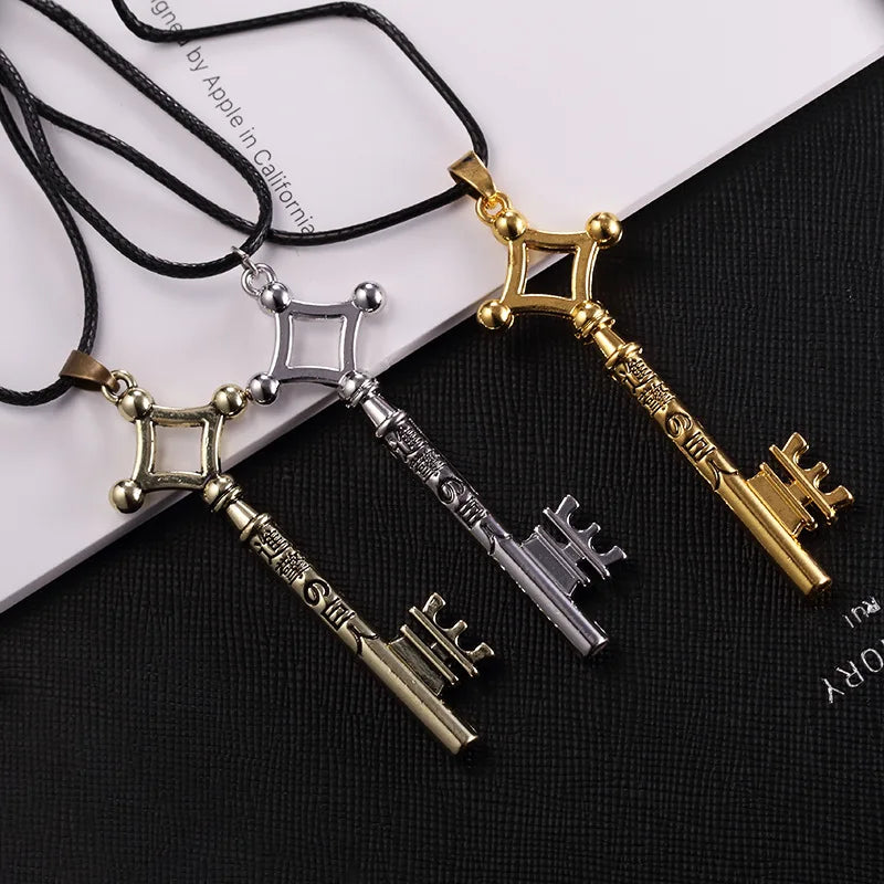 Attack On Titan Necklace Eren Key Pendant Anime Jewelry for Men