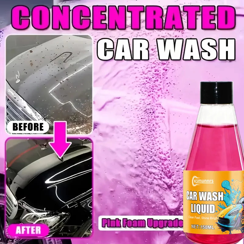 Pink Foam Car Wash Shampoo with Wax for Ceramic Coating & Paint Protection