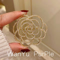 Elegant Lady Crystal Flower Brooch Pin High-End Jewelry Accessory