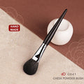 Luxury Makeup Brush for Cheeks - Natural Goat & Fox Hair, Rounded Powder Blush & Bronzer Tool