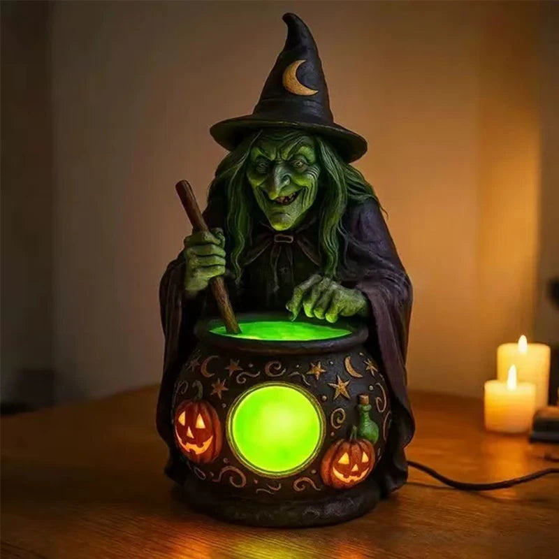 Halloween Witch Ghost 3D Lantern Lamp - Spooky Party Indoor Outdoor Decor