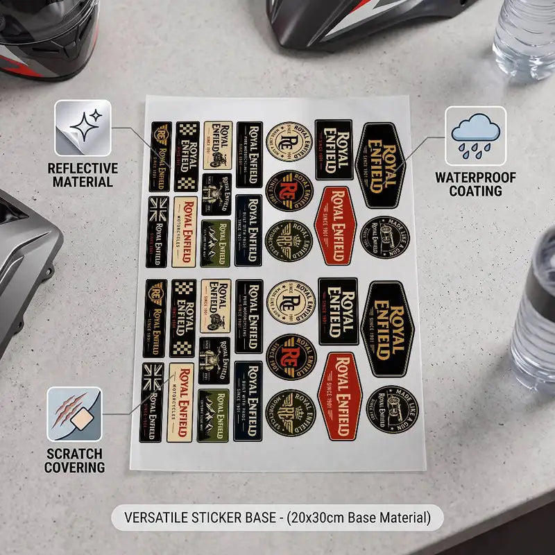 Waterproof Reflective Sticker Set for Vehicles & Helmets - Scratch Cover Decals