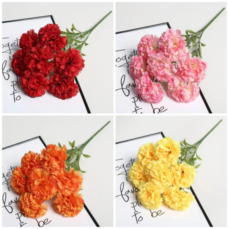 Artificial Carnation Flower Bouquet - Realistic Fake Flowers for Home Decor & Weddings