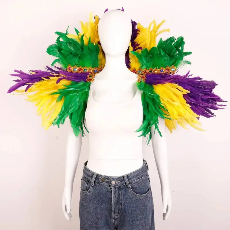 Unisex Feather Shawl for Costume Role Play and Party Wear