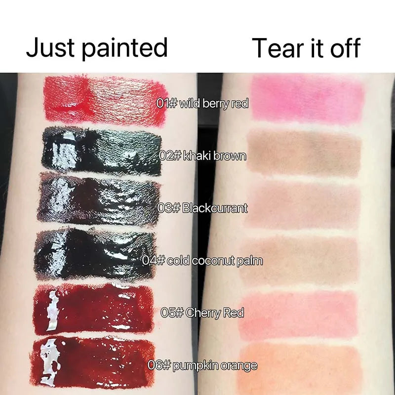 Waterproof Matte Lip Stain & Lip Liner - Tear Off Lip Gloss with Contour Outline