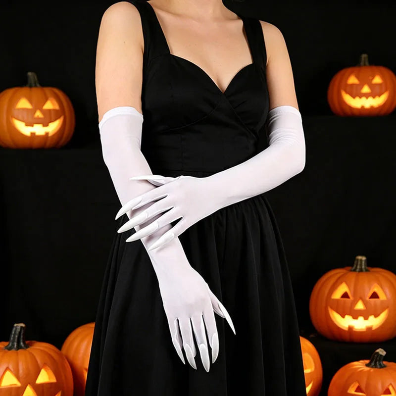 Long Ghost Claw Gloves Halloween Cosplay Demon Witch Accessories - Multiple Colors