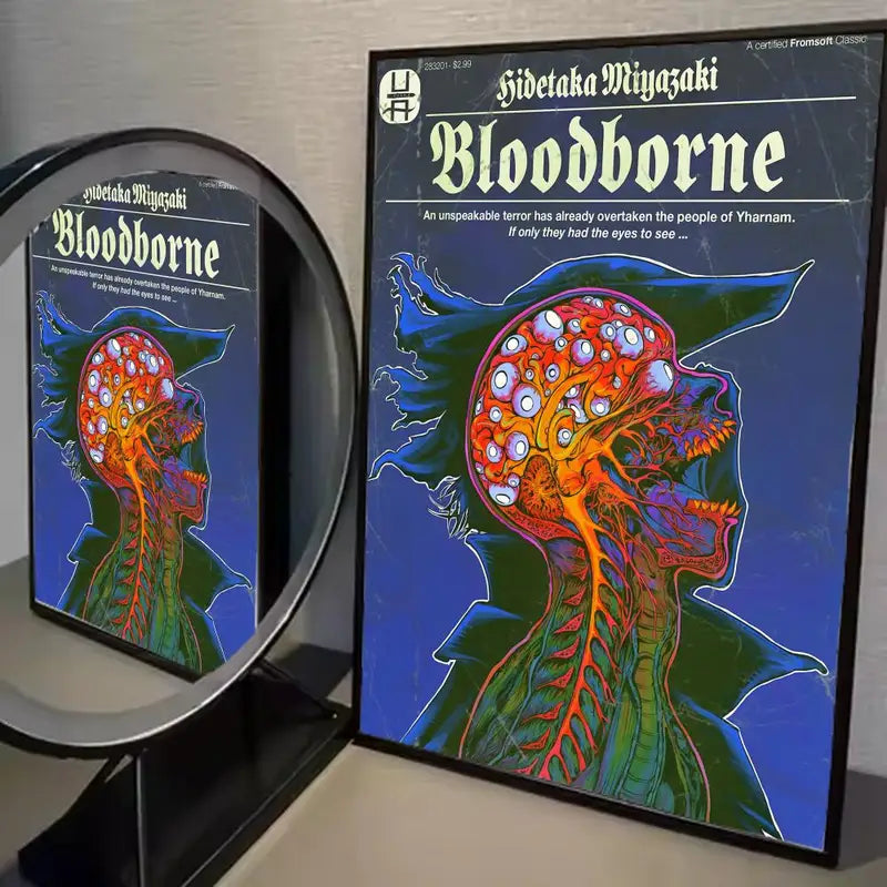 Bloodborne Game Wall Art Poster - Waterproof Self-Adhesive Sticker for Home & Bar Decor