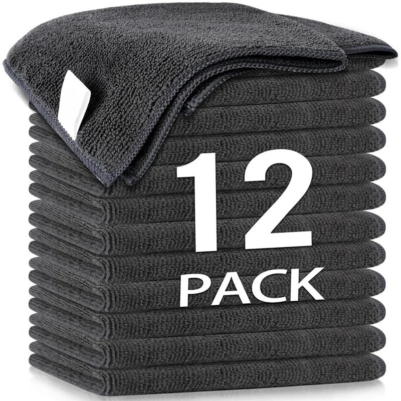 Microfiber Cleaning Cloths Set - Reusable Absorbent Towels for Car, Window, & Home Cleaning