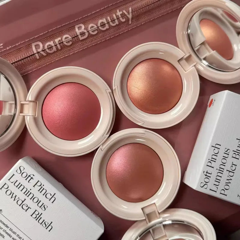 3D Face Brighten Blush Highlighter Powder with Mirror & Contour Bronzer Set
