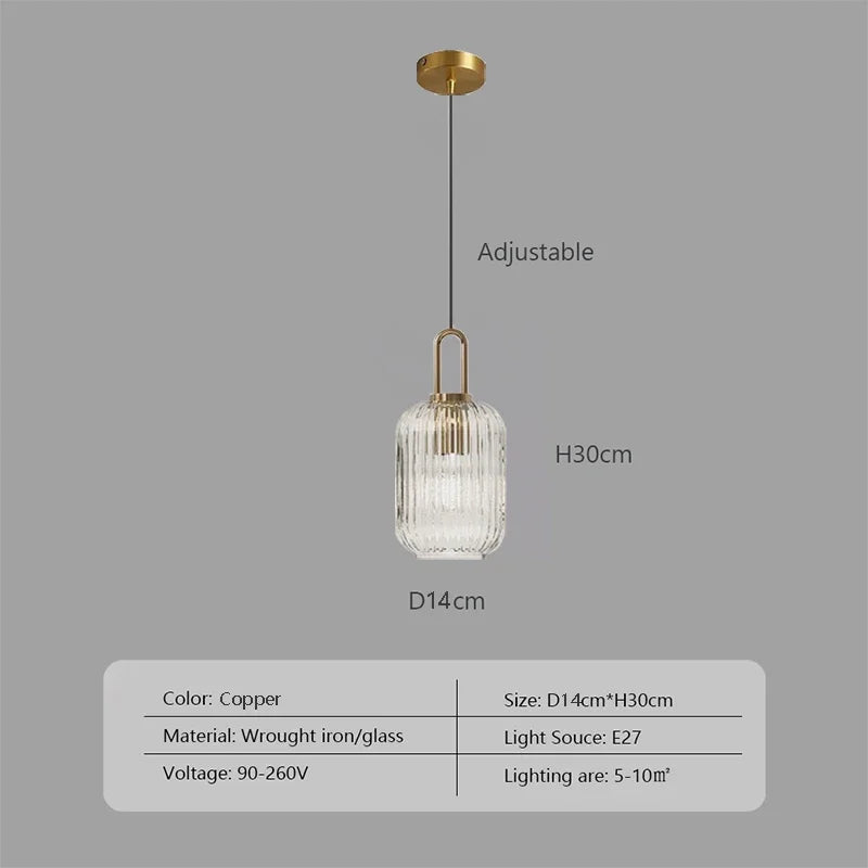 Minimalist Glass Pendant Light for Kitchen & Dining Room - Modern LED Hanging Lamp