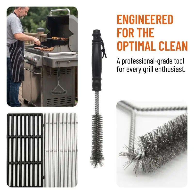 Stainless Steel BBQ Grill Brush Cleaning Tool Non-Stick Bristles Accessories