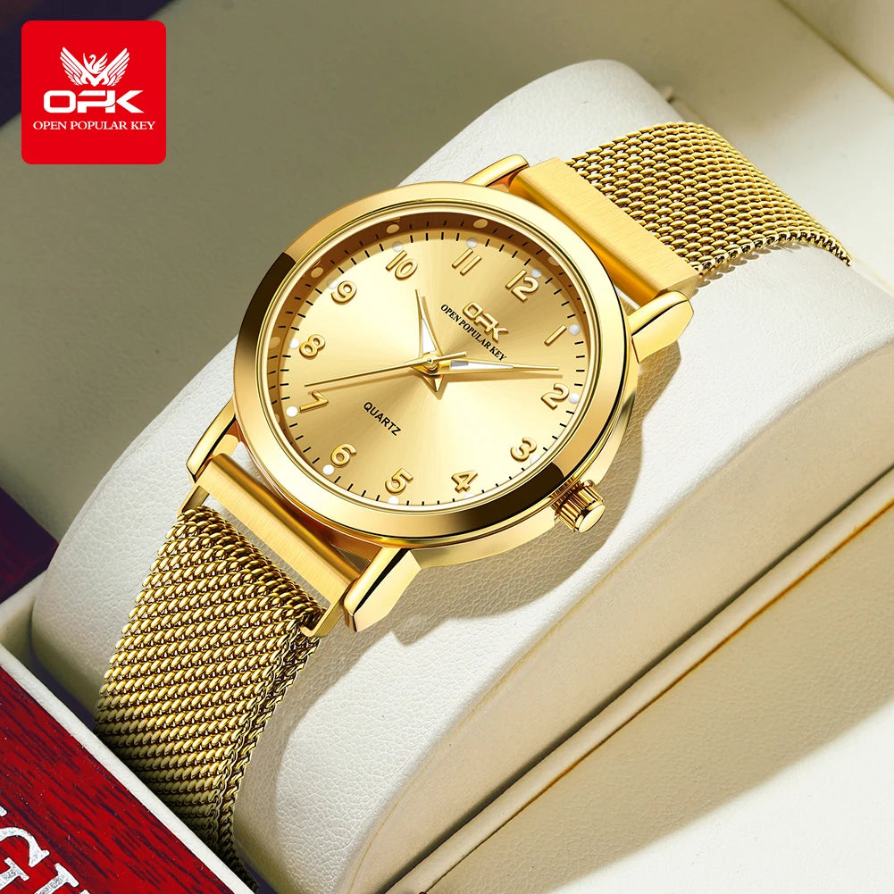 Women's Quartz Watch with Stainless Steel Mesh Strap Waterproof Fashion Wristwatch