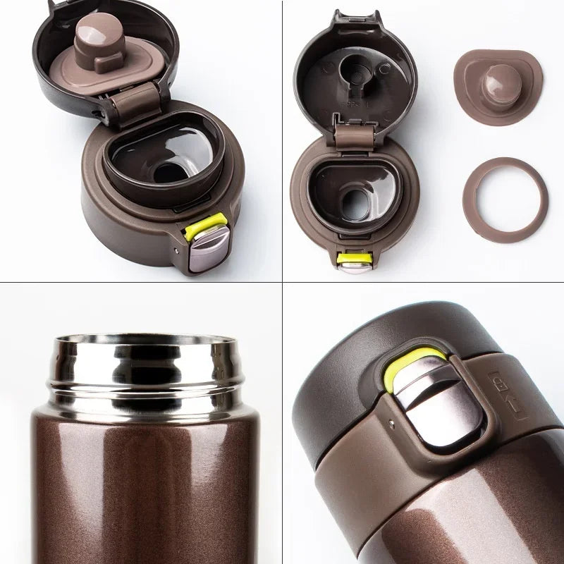 500ML Stainless Steel Vacuum Flask Thermos Cup with Bouncing Cover for Coffee Tea Milk Water