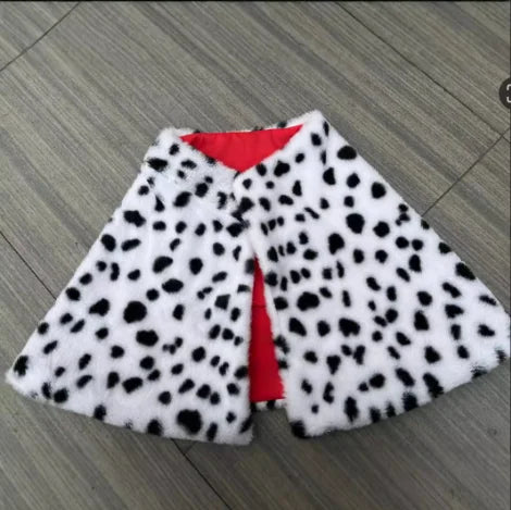Women Cruella Deville Costume Accessories Leopard Print Scarf Gloves Halloween Cosplay