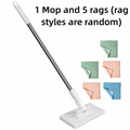 Reusable Handheld Mop with 360° Rotating Head and Cloth Clips, Eco-Friendly Cleaning Tool