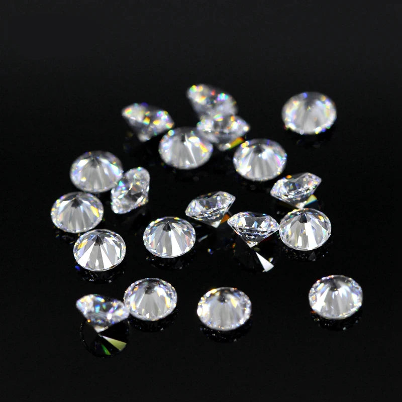 50pcs 6mm White Round Cubic Zirconia Loose Stones for Jewelry Making