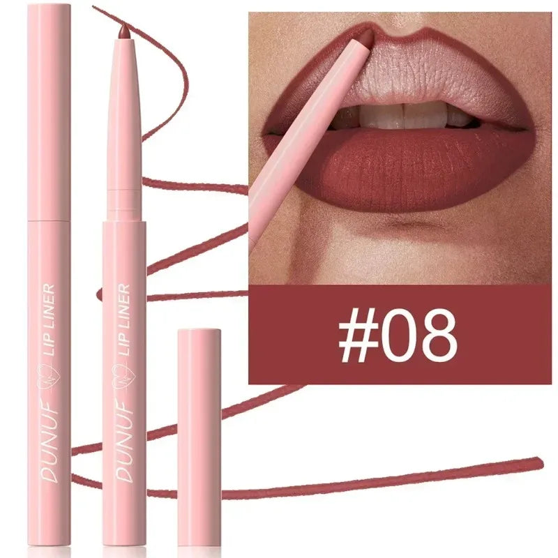 12-Color Lip Liner Set Waterproof Matte Lip Contour Pencils for Precise Definition